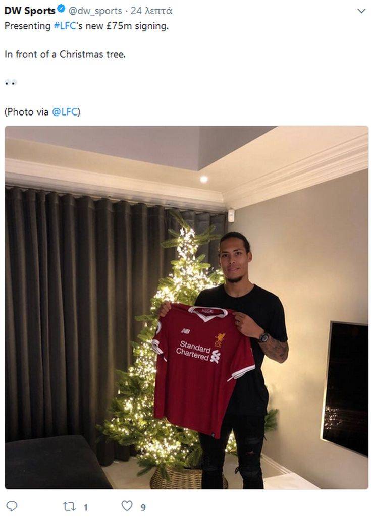 O Φαν Ντάικ δεν κρατιέται και ποζάρει με τη φανέλα της Λίβερπουλ