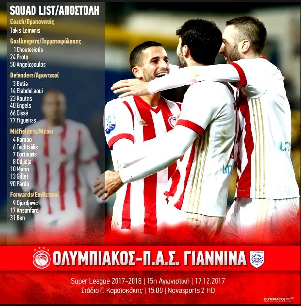 Ξανά εκτός αποστολής του Ολυμπιακού ο Σεμπά