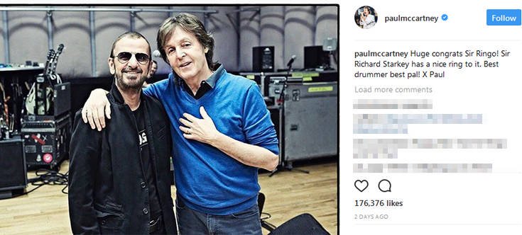 Ο Ρίνγκο Σταρ έλαβε τον τίτλο του σερ