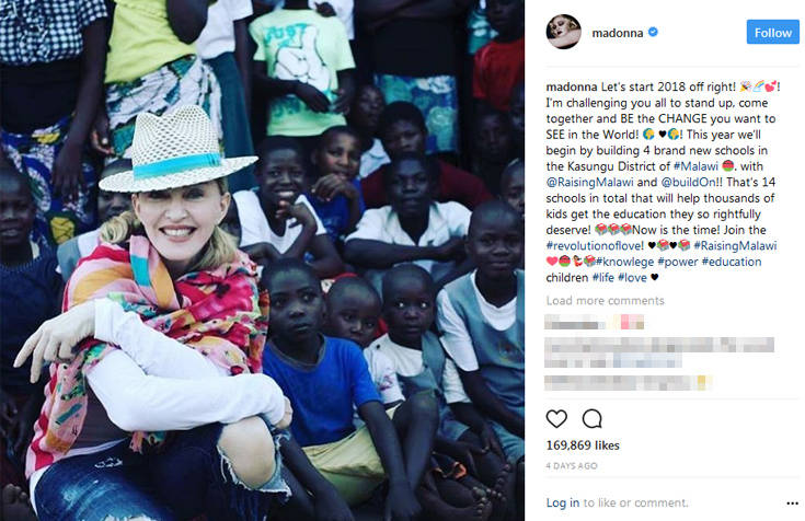 Τέσσερα νέα σχολεία στο Μαλάουι θα ανοίξει η Μαντόνα