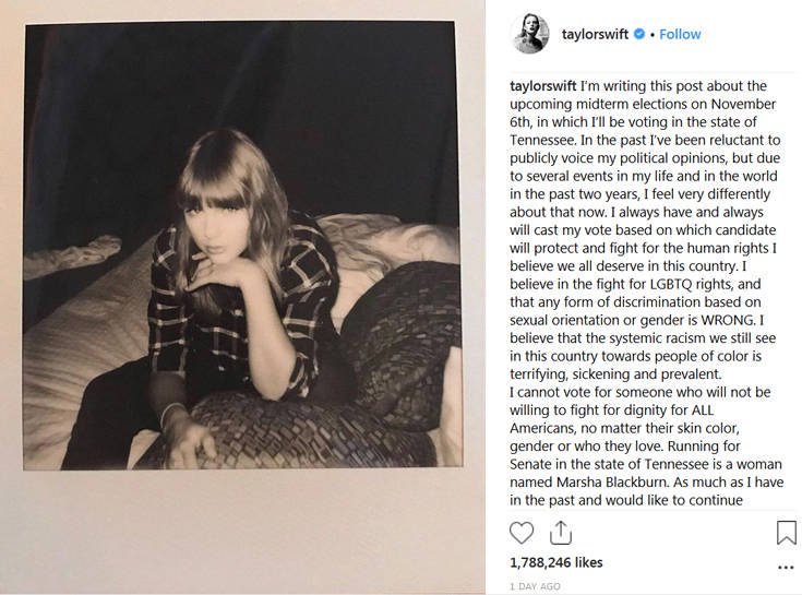 Η Τέιλορ Σουίφτ έκανε πολιτικό σχόλιο και ο Τραμπ απάντησε