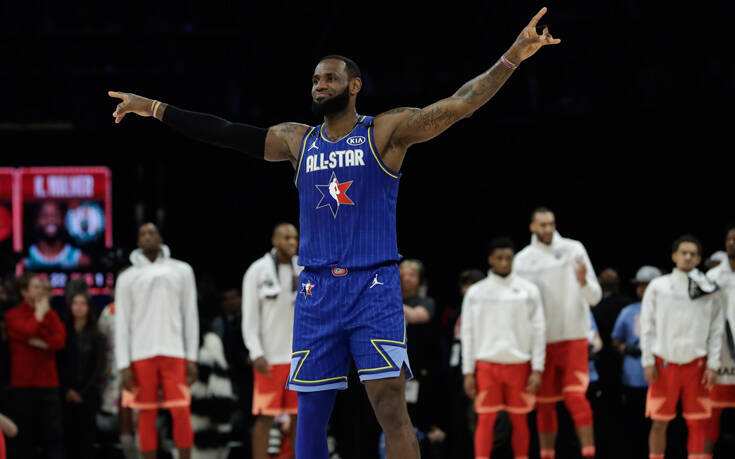 Στον Κόμπι Μπράιαντ αφιερωμένο το All Star Game, 157-155 νίκησε η Τeam LeBron με βολή του Ντέιβις 32 AP 20048178430443