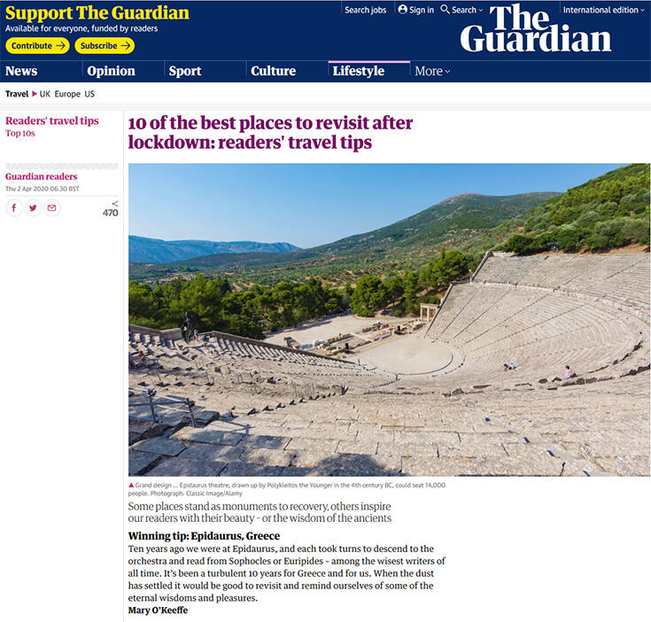 Guardian: Ελληνικός προορισμός στα κορυφαία δέκα ταξίδια μετά την καραντίνα