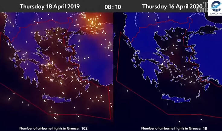Έτσι άλλαξε ο κορονοϊός τον ουρανό της Ευρώπης