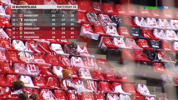 Κολονία – Μάιντζ: Έντυσαν τις εξέδρες με φανέλες οπαδών