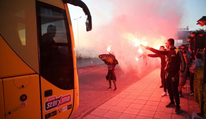 ΑΕΚ: Θερμή υποδοχή της αποστολής στο Αγρίνιο 16 aek agrinio
