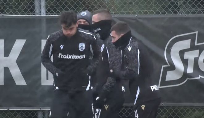 ΠΑΟΚ: Προπόνηση εν μέσω κακοκαιρίας για τους παίκτες του Λουτσέσκου
